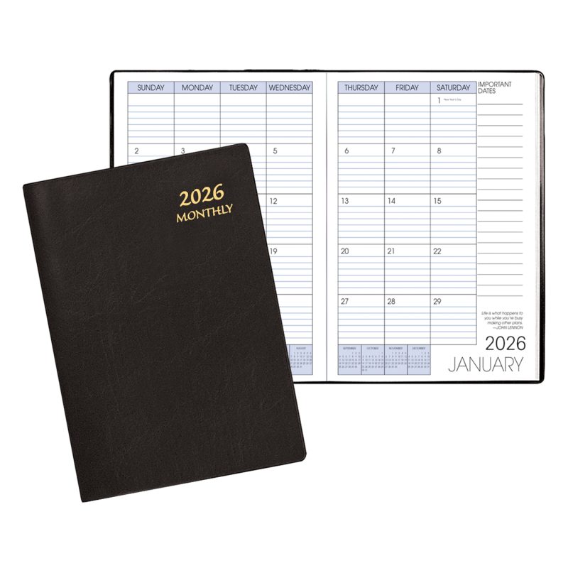 Custom Monthly Desk Refillable Appointment Planner w/ Continental Vinyl Cover - 1