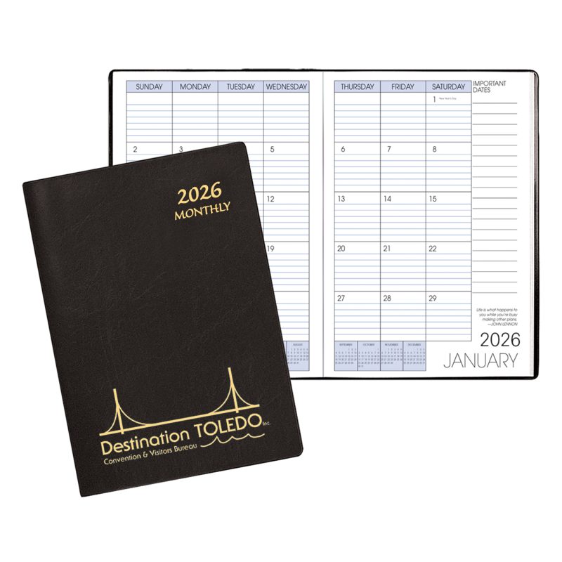 Custom Monthly Desk Refillable Appointment Planner w/ Continental Vinyl Cover
