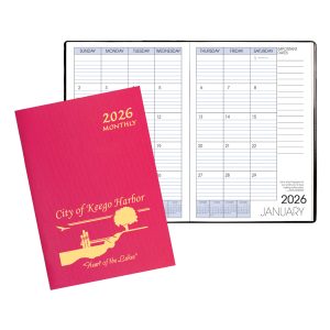 Custom Monthly Desk Saddle Stitched Appointment Planner w/ Twilight Cover