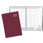 Custom Monthly Desk Wire Bound Appointment Planner w/ Shimmer Cover - 1