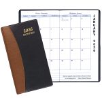 Custom Monthly Pocket Planner w/ Carriage Vinyl Cover - Upright Format - 1