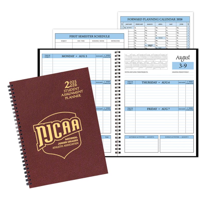 Custom Student Assignment Planner w/ Leatherette Cover