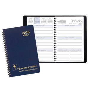 Custom Weekly Desk Appointment Planner w/ Leatherette Cover