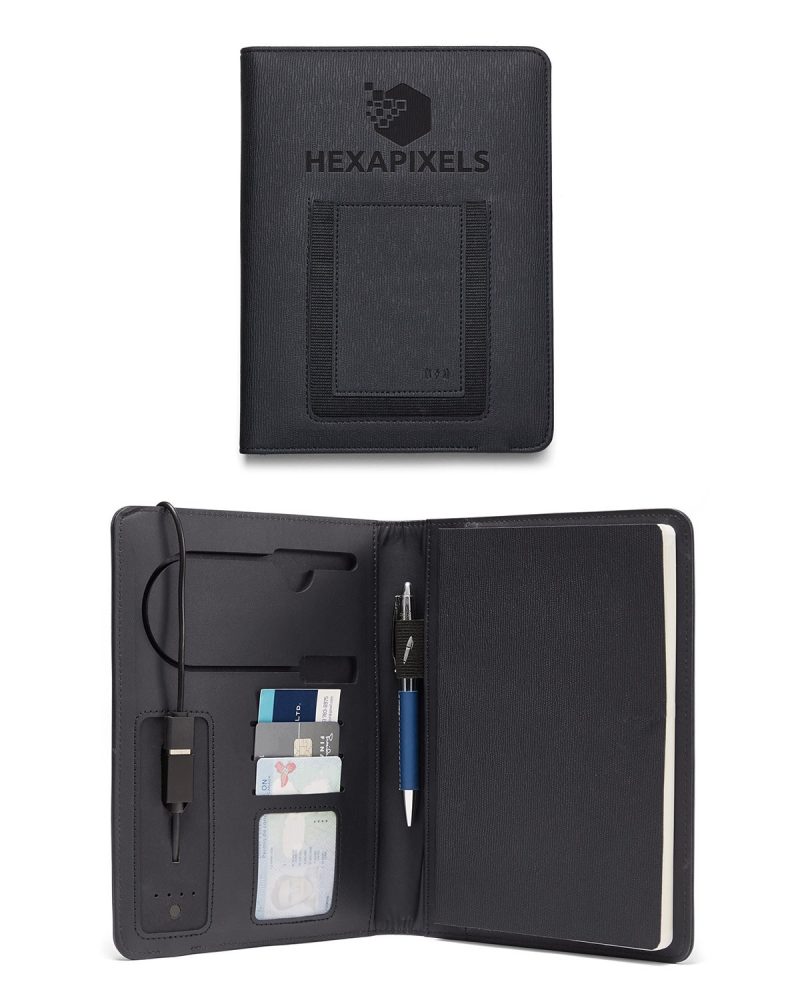 Custom Roma 6"x8" Wireless Power Charger Refillable Journal