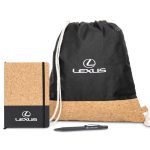 Custom Cousteau Journal Gift Set w/Pen & Drawstring Tote