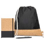 Custom Cousteau Journal Gift Set w/Pen & Drawstring Tote - 3