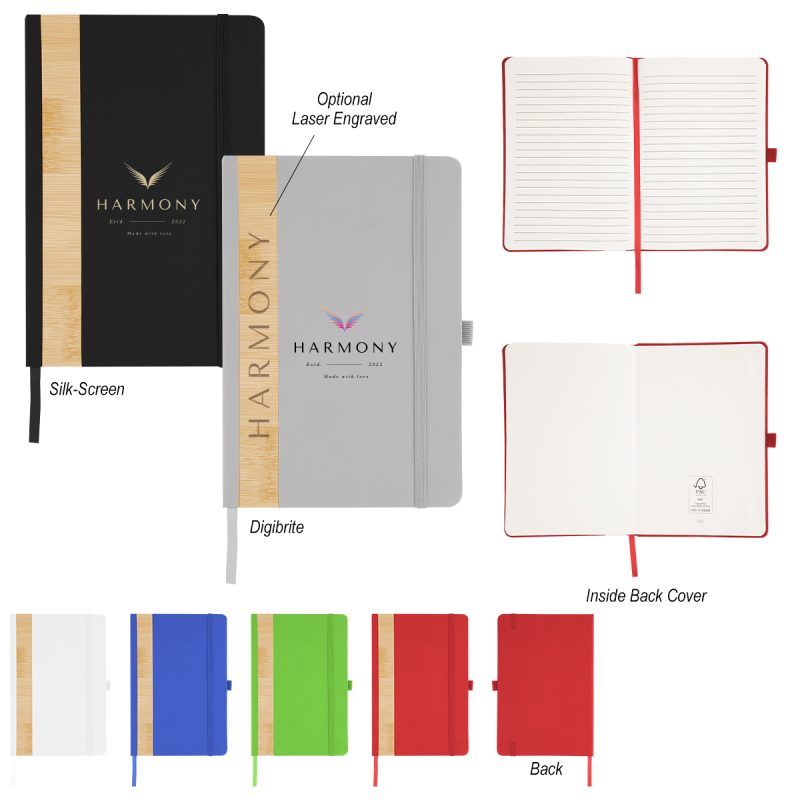 Custom Recycled Pu And Bamboo Accent Journal