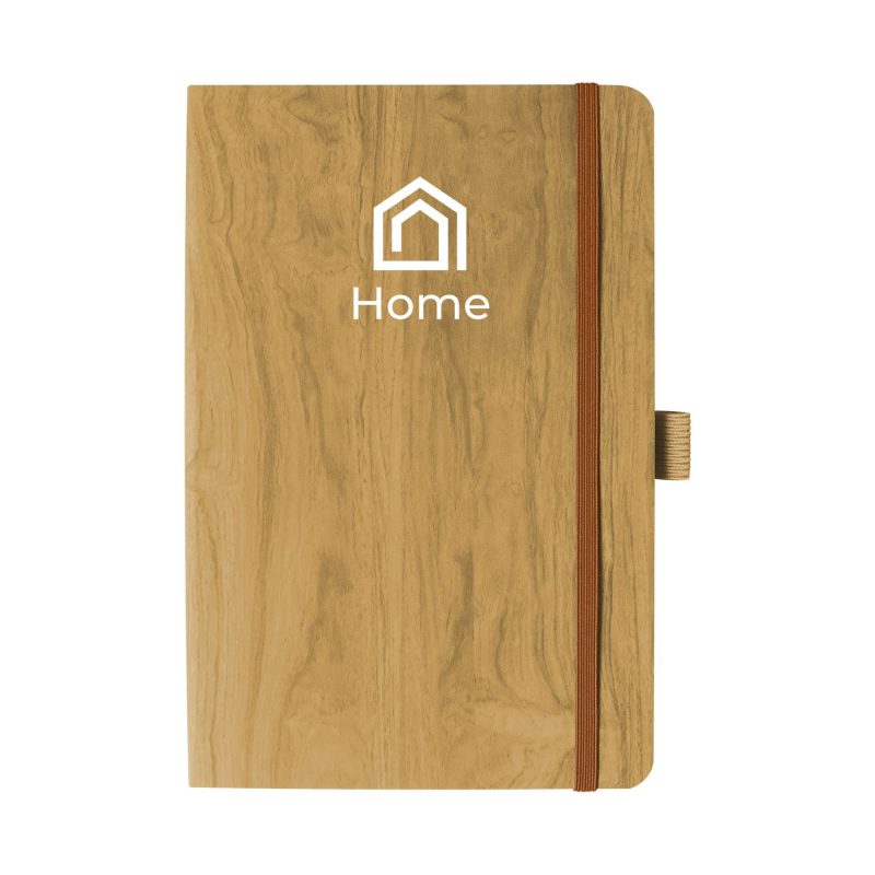 Custom Good Value™ Soft-Touch Wood Grain Journal - 2