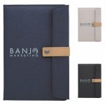 Custom Good Value™ Two-Tone Journal with Leather Closure