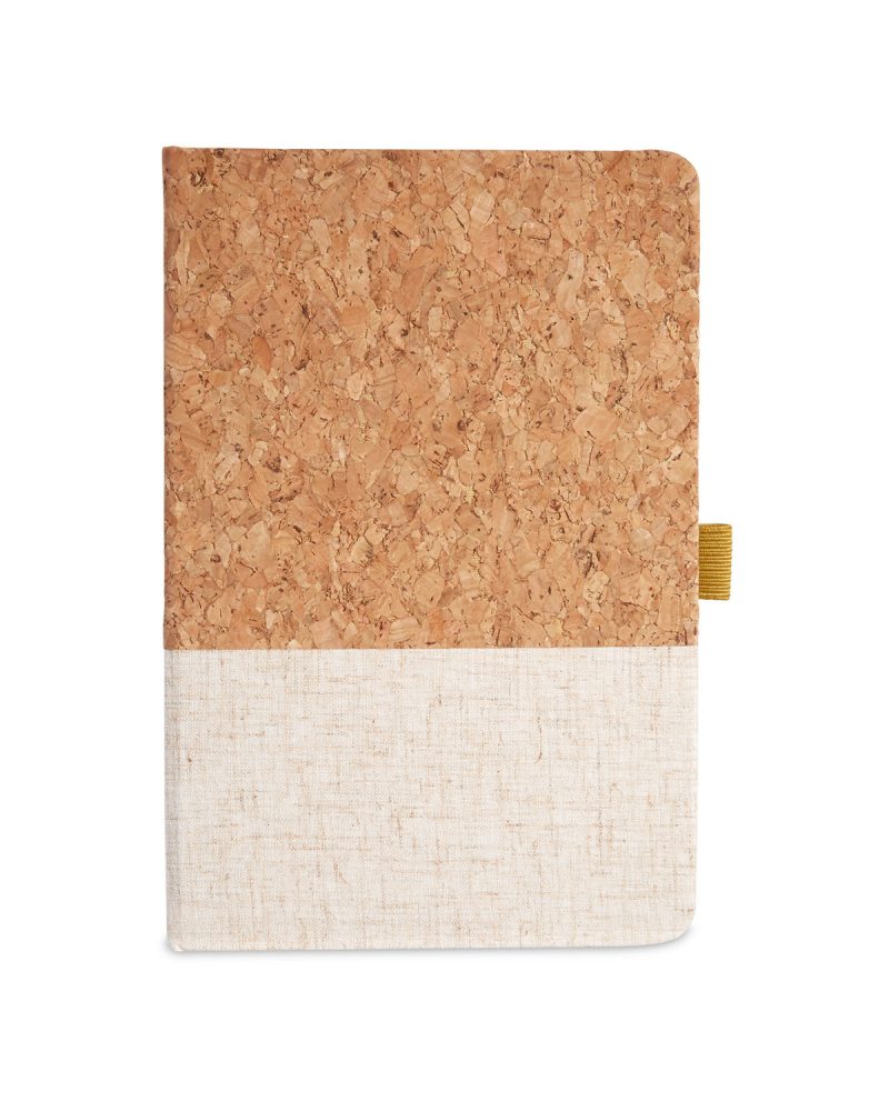 Custom Cork And Heathered Fabric Hardcover Journal 5.5" X 8.25" - 3