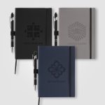 Custom Hemingway Recycled Soft Cover Journal & Pen Set - A5 5.5" x 8.3" - Debossed