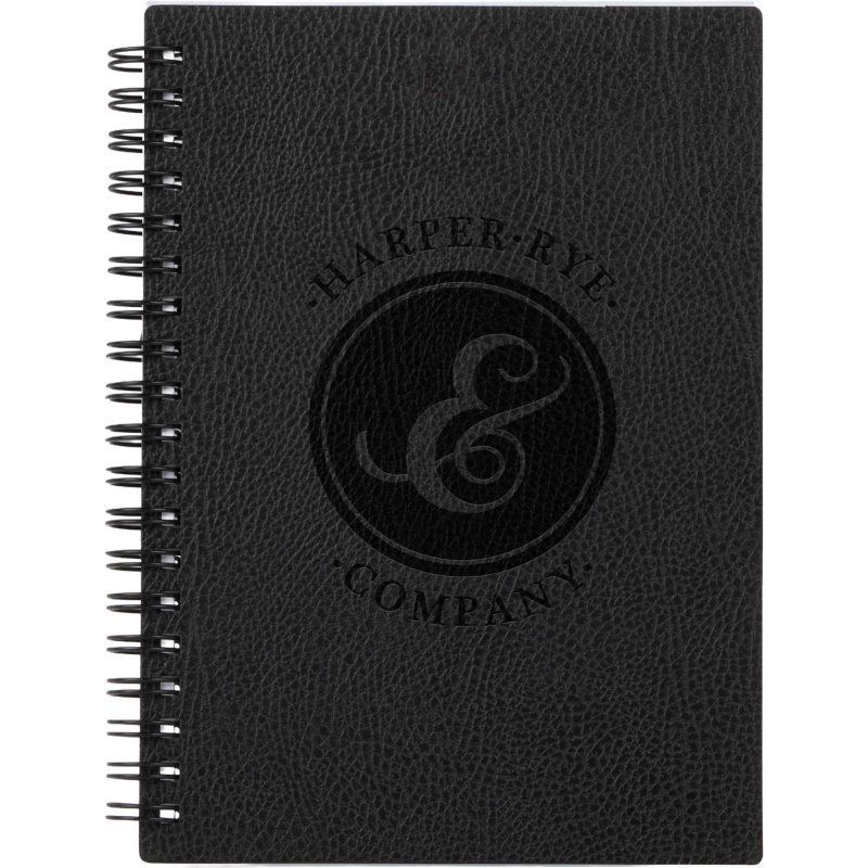 Custom 5" x 7" FSC ® Recycled Pebble Grain Spiral Journal - 2