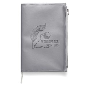 Custom Softbound Metallic Foundry Journal With Zipper Pocket