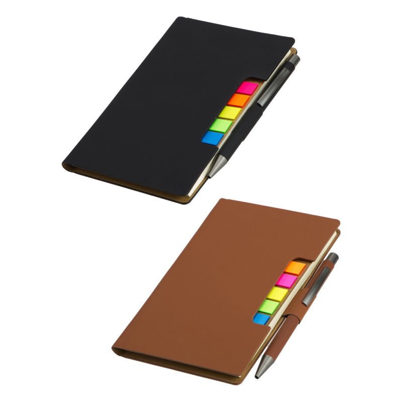 Custom Alliance Hardcover Journal With Sticky Flags & Pen