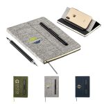Custom Boardroom Hardcover Journal with Built-In Phone Stand and Pen