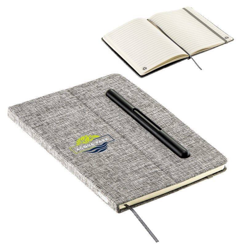 Custom Boardroom Hardcover Journal with Built-In Phone Stand and Pen - 3