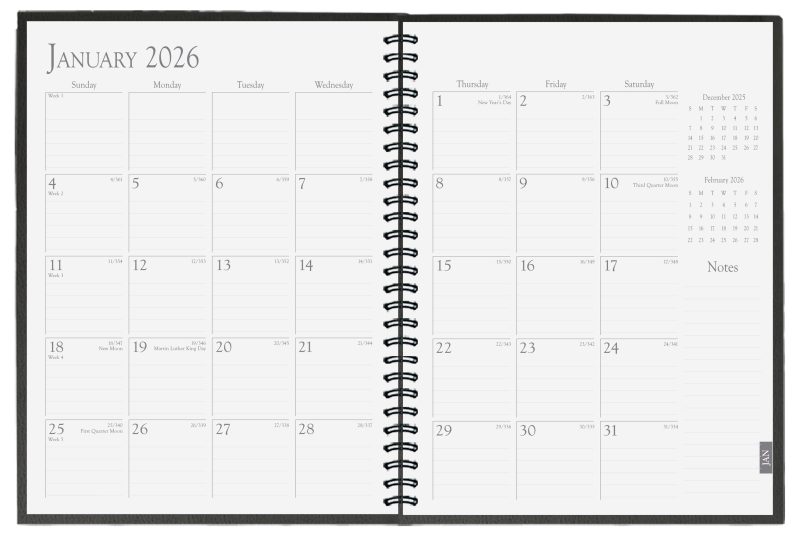 Custom Gloss Time Manager Calendar Planner w/Pen Safe Back (7"x 10") - 2