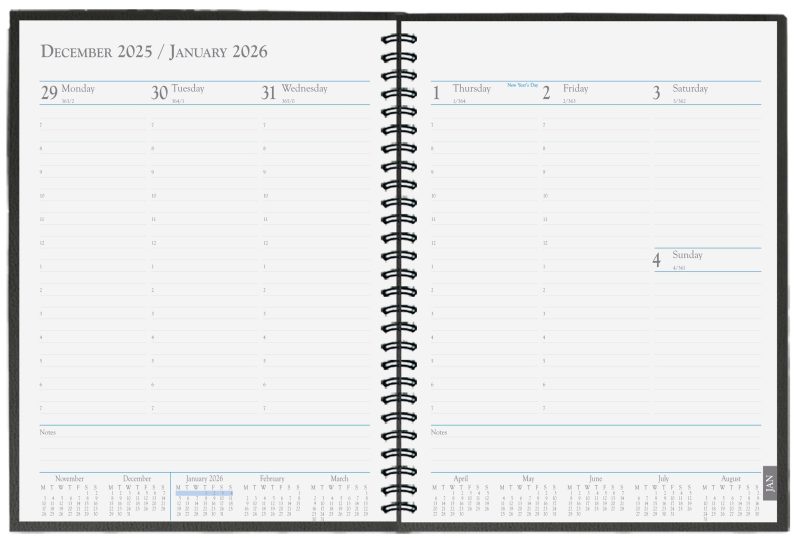 Custom Gloss Time Manager Calendar Planner w/Pen Safe Back (7"x 10") - 3