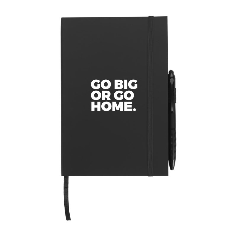 Custom Good Value™ Color Edge Journal with Metallic Stylus Pen - 3