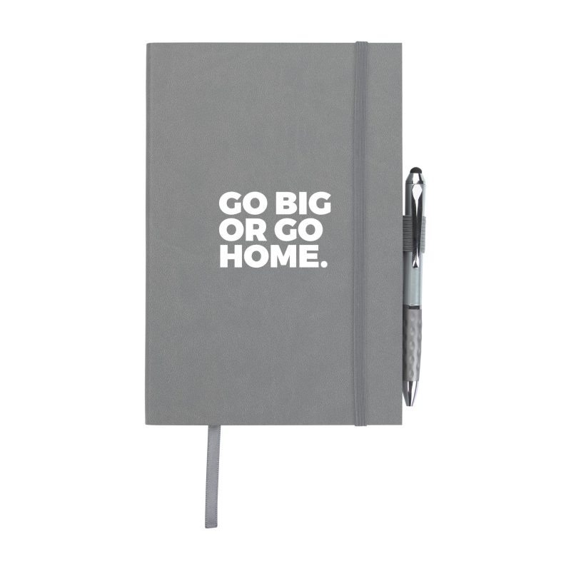 Custom Good Value™ Color Edge Journal with Metallic Stylus Pen - 5