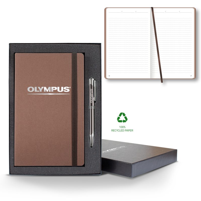 Custom Castelli Carapace Medio Lined Recycled White Page Journal Gift Set - 5