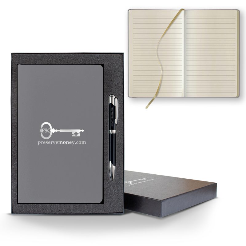 Custom Castelli Matra Slim Medio Lined Ivory Page Journal Gift Set - 2