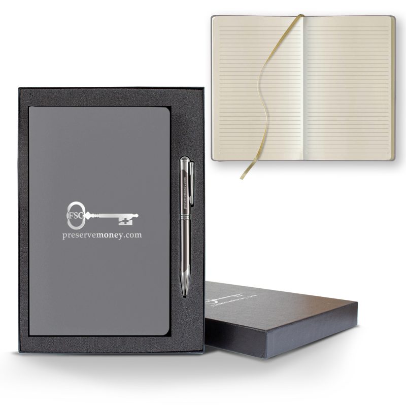 Custom Castelli Matra Slim Medio Lined Ivory Page Journal Gift Set - 3