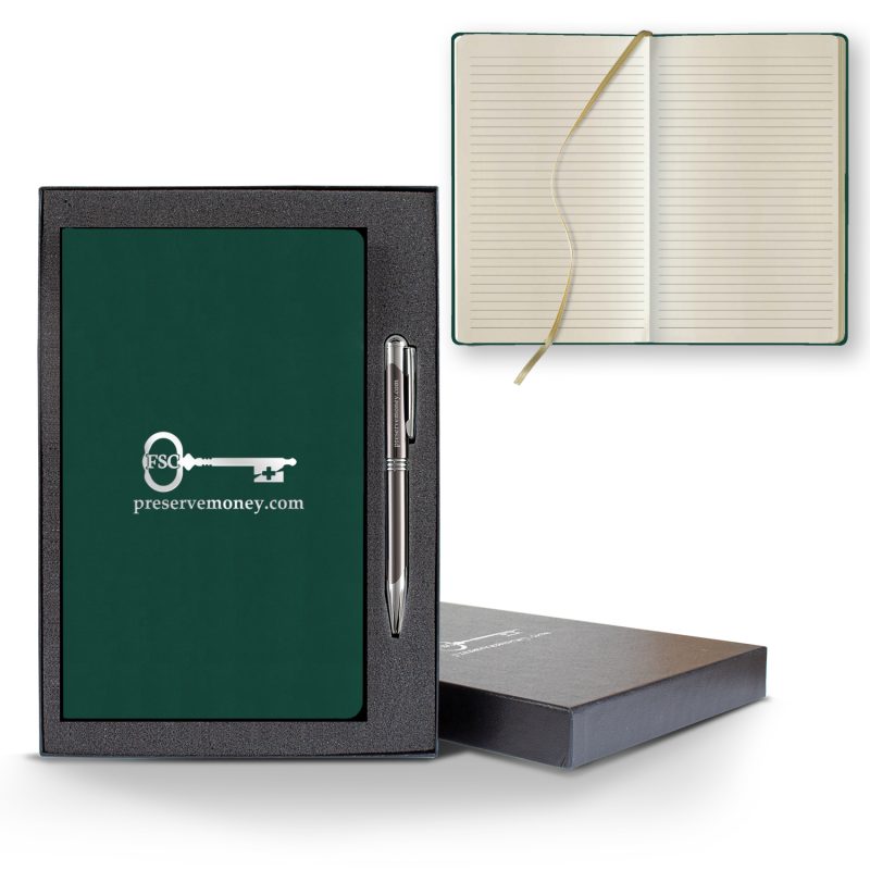 Custom Castelli Matra Slim Medio Lined Ivory Page Journal Gift Set - 7