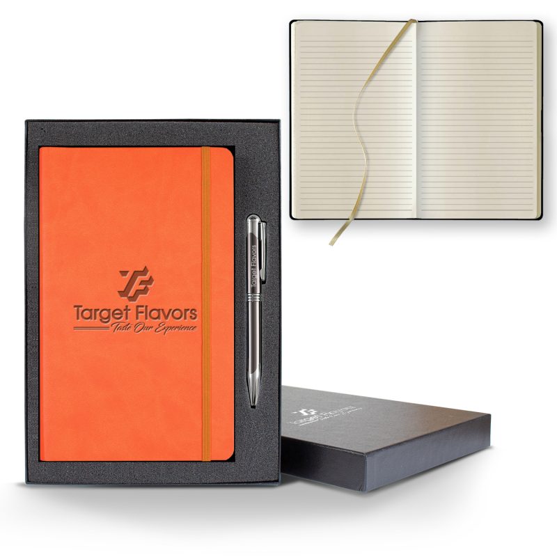 Custom Castelli Tucson Flex Medio Lined Ivory Journal Gift Set - 3