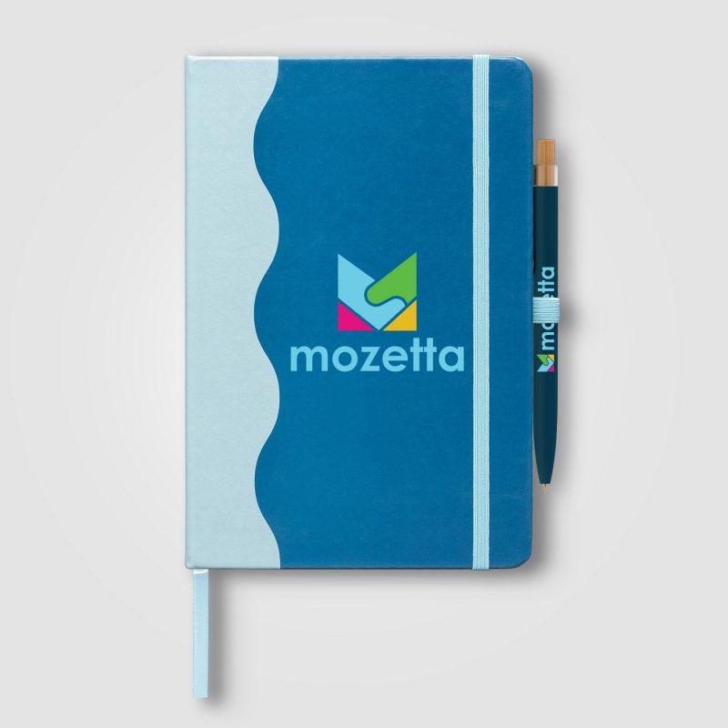 Custom Grete Recycled Wave Pattern Journal Pen Set - A5 - 2