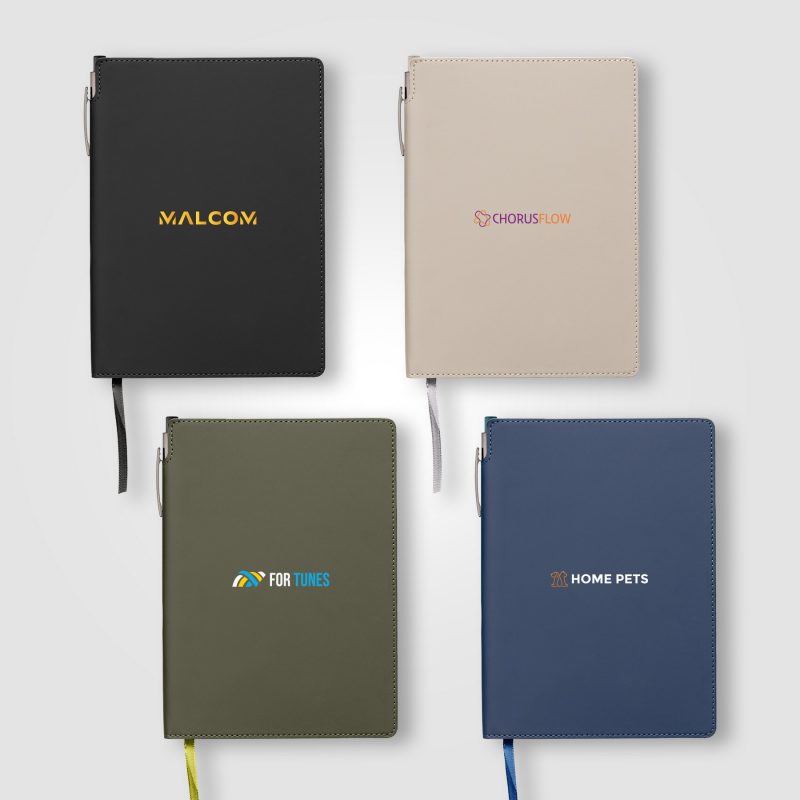 Custom Malm? Recycled PU Extended Pen Loop Journal Pen Set - A5