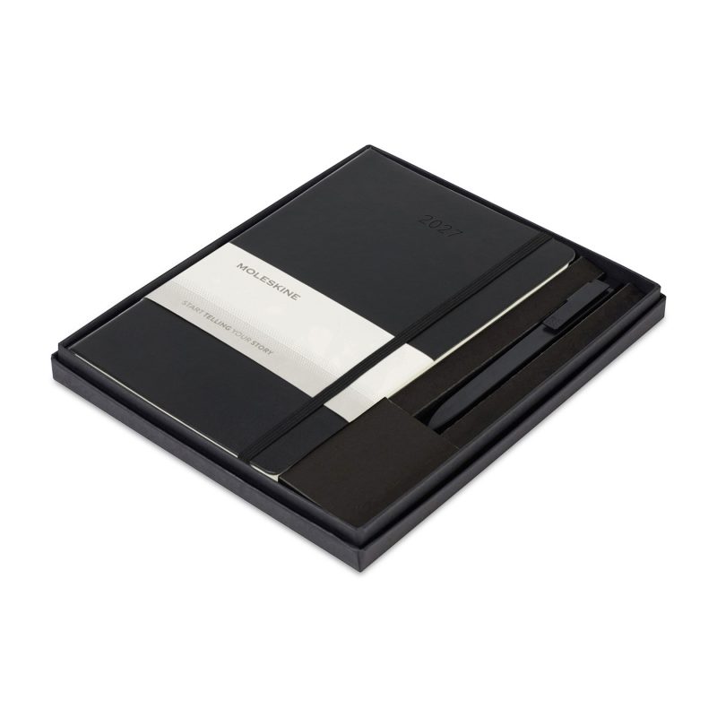 Custom MoleskineHard Cover Large 12-Month Weekly 2027 Planner and GO Pen Gift Set - Black - 1