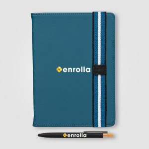 Custom Newport Recycled Chevron Refillable Journal Pen Set - A5