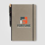 Custom Recycled Kraft Paper Cover Journal & Pen Set - A5 5.9" x 8.3" - 2