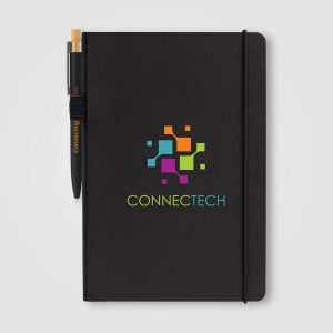 Custom Recycled Kraft Paper Cover Journal & Pen Set - A5 5.9" x 8.3"