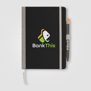 Custom Steinbeck Recycled Hard Cover Journal & Pen Set - A5 5.9" x 8.3"