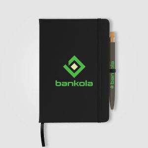 Custom Wilde Recycled Hard Cover Journal & Pen Set - A5 5.5" x 8.3"