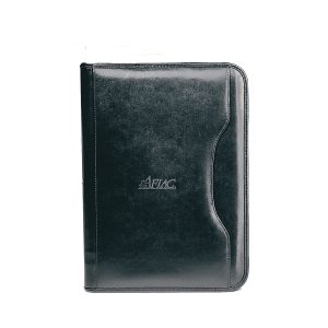 Custom Deluxe Executive Vintage Leather Padfolio - Black