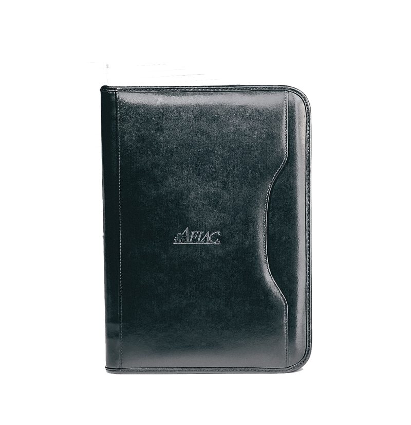 Deluxe-Executive-Vintage-Leather-Padfolio-Black-2700 Custom Deluxe Executive Vintage Leather Padfolio - Black