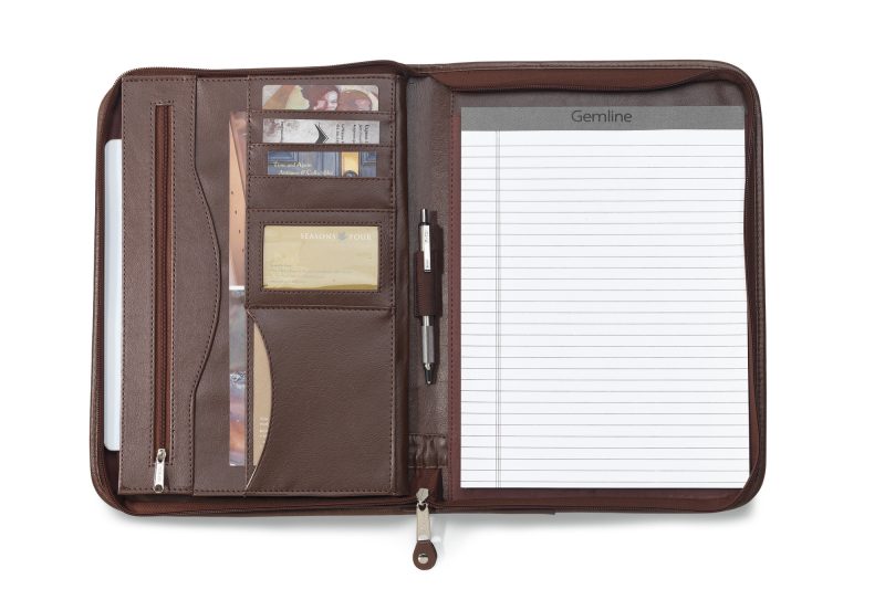 Custom Deluxe Executive Vintage Leather Padfolio - Brown - 2