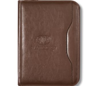 Custom Deluxe Executive Vintage Leather Padfolio - Brown