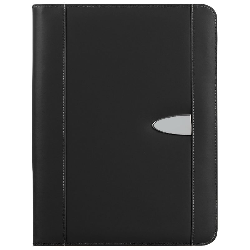 Custom Eclipse Bonded Leather Zippered Portfolio With Calculator - 1