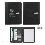 Custom Eclipse Bonded Leather Zippered Portfolio With Calculator