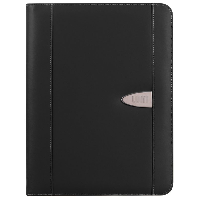 Custom Eclipse Bonded Leather Zippered Portfolio With Calculator - 3