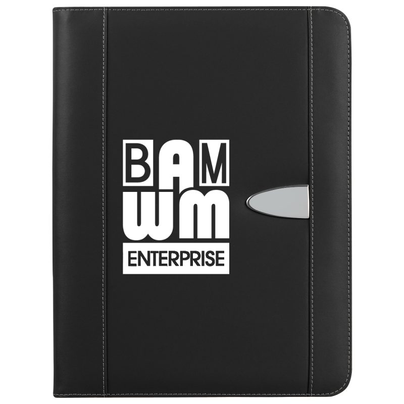 Custom Eclipse Bonded Leather Zippered Portfolio With Calculator - 4