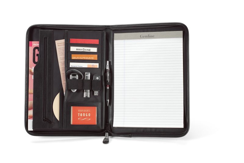 Custom Global Leather Padfolio - Black - 2