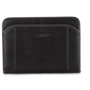 Custom Global Leather Padfolio - Black
