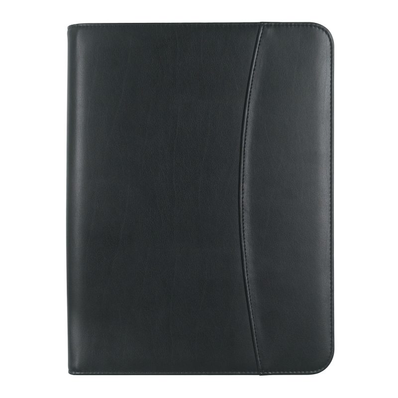 Custom Leather Look 8 ½" X 11" Zippered Portfolio With Calculator - 1