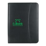 Custom Leather Look 8 ½" X 11" Zippered Portfolio With Calculator - 4