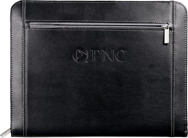 Custom Metropolitan Leather Zippered Padfolio with FSC® Mix Paper